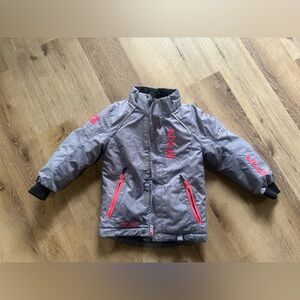 Snowmobile Youth Girls FXR Gray and Pink Jacket and Bibs